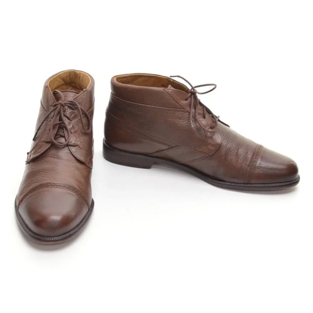 Men Cable & Co. Brown Cap Toe Lace Up Ankle Boots 9.5 D